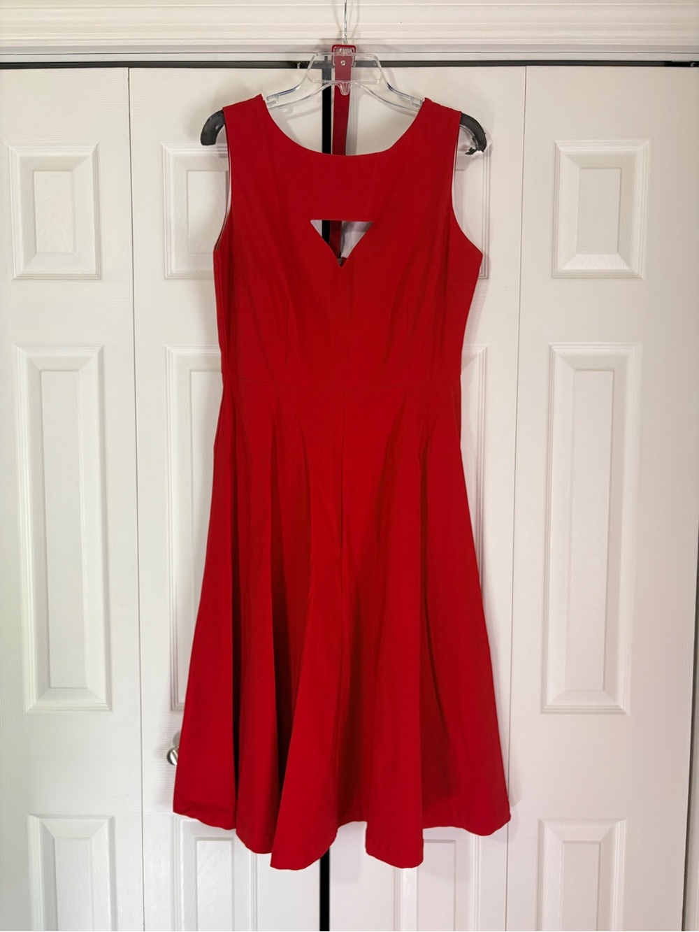 Tatyana Red Sleeveless Fit-and-Flare Midi Dress